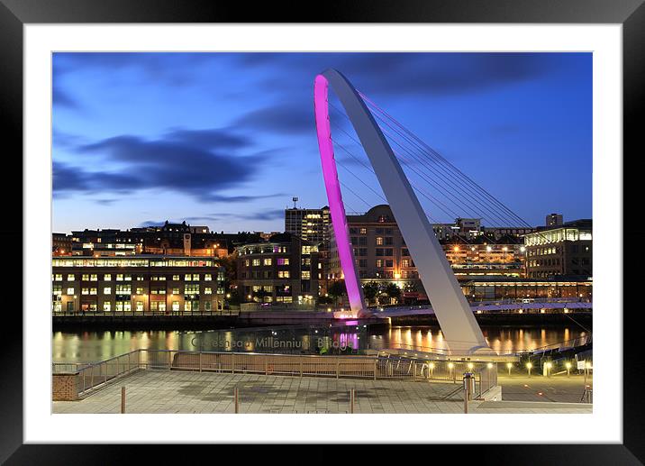 Pink Millennium bridge Framed Mounted Print by Kevin Tate