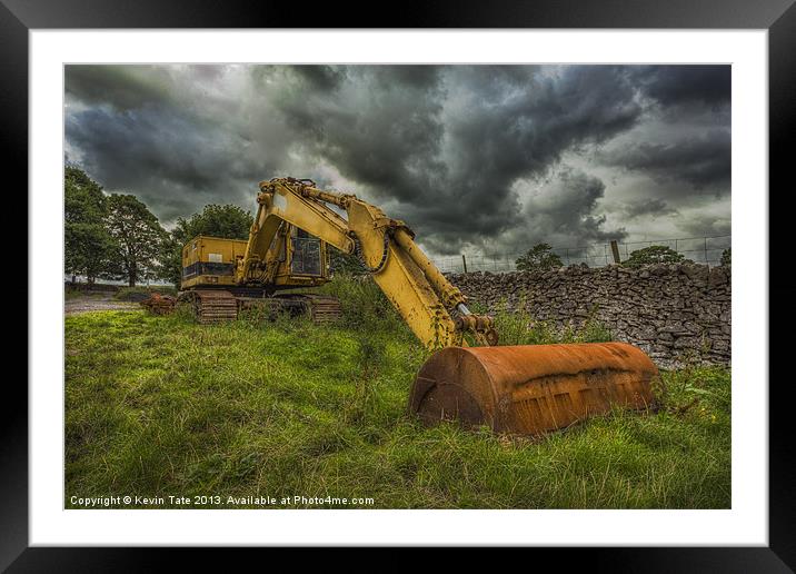 Excavator Framed Mounted Print by Kevin Tate