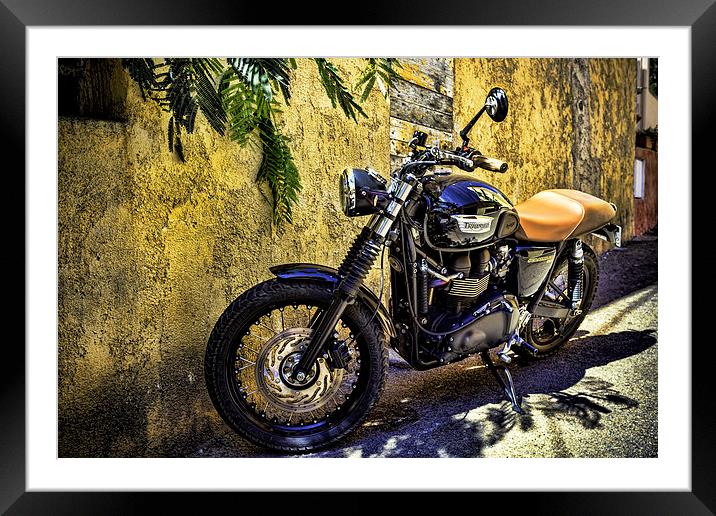 Triumph scrambler motorcycle Framed Mounted Print by Kevin Tate