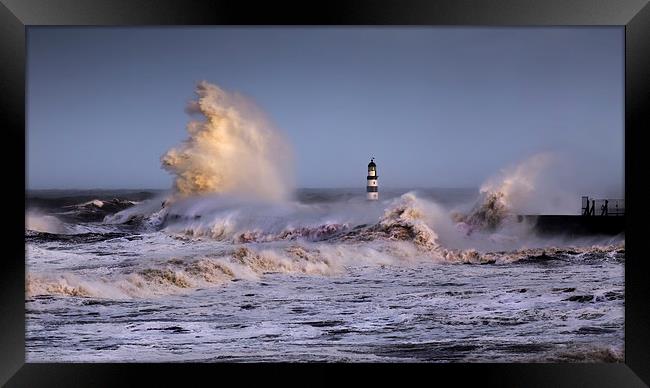 Seaham storm Framed Print by Kevin Tate