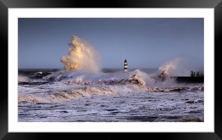 Seaham storm Framed Mounted Print by Kevin Tate