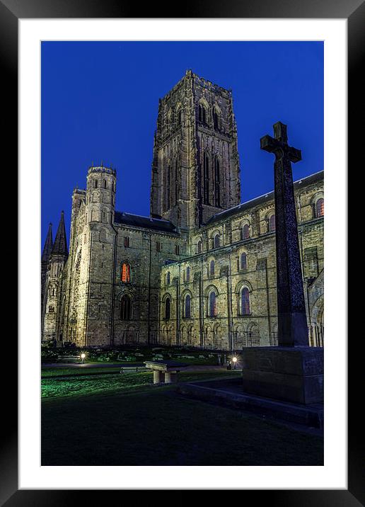 Durham Cathedral at sunset Framed Mounted Print by Kevin Tate