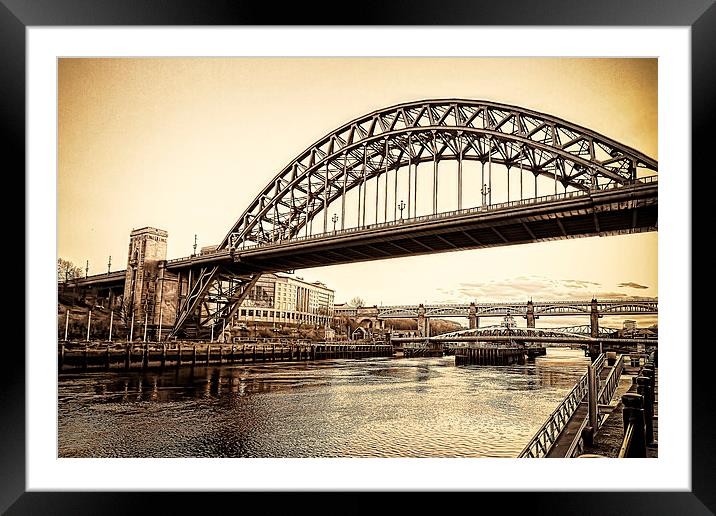 Newcastle Tyne Bridge Framed Mounted Print by Kevin Tate
