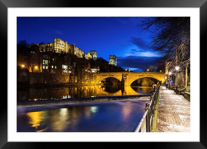 Durham at night Framed Mounted Print by Kevin Tate