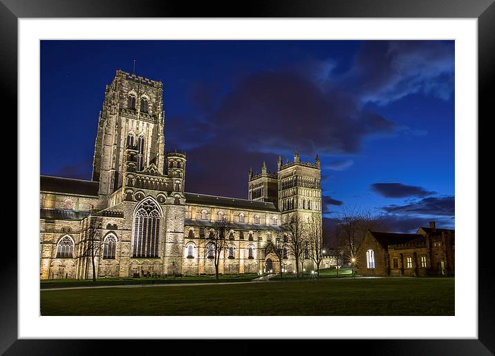 Durham Cathedral at night Framed Mounted Print by Kevin Tate