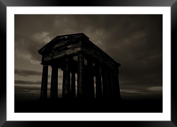 penshaw monument b&w. Framed Mounted Print by Northeast Images