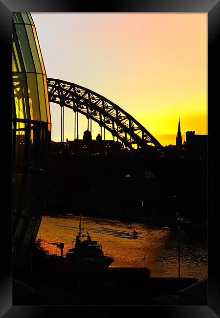 tyne bridge silhouette Framed Print by Northeast Images
