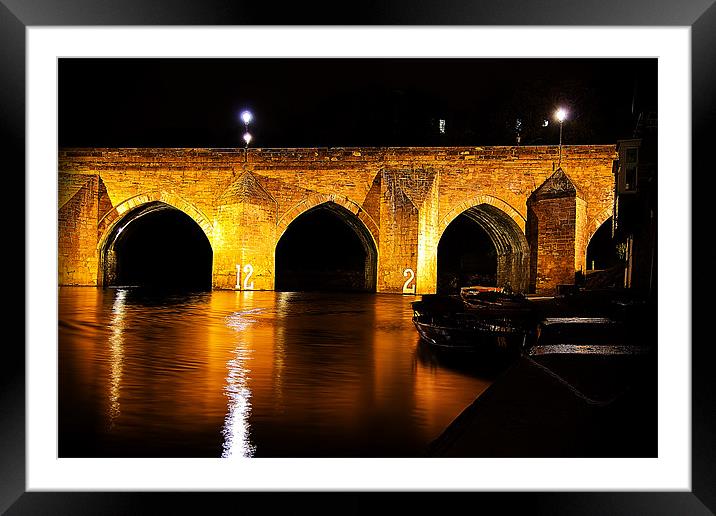 elvet bridge night Framed Mounted Print by Northeast Images