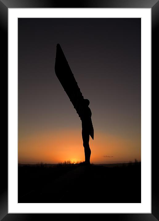 angel of the north sunset Framed Mounted Print by Northeast Images