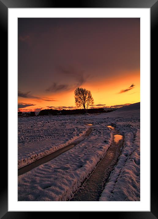 wintry sunset Framed Mounted Print by Northeast Images