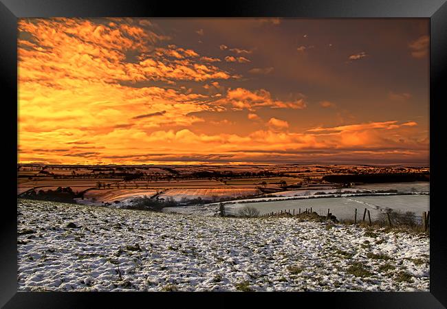 snowy field sunrise Framed Print by Northeast Images