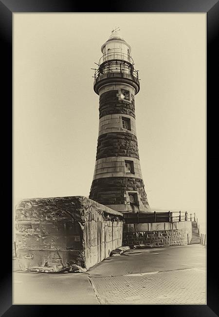 roker lighthouse Framed Print by Northeast Images