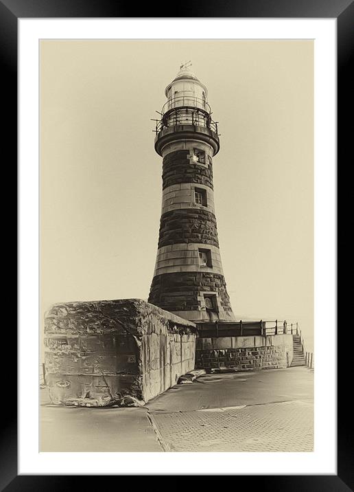 roker lighthouse Framed Mounted Print by Northeast Images