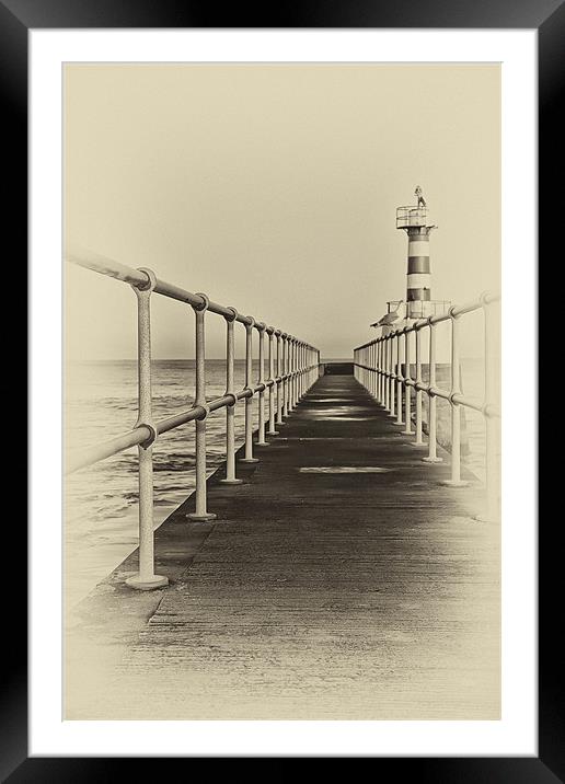 Amble Pier Framed Mounted Print by Northeast Images