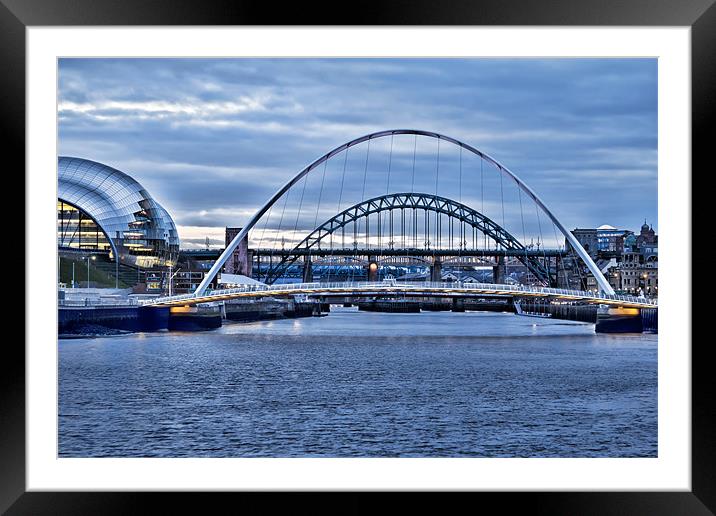 Newcastle Bridges Framed Mounted Print by Northeast Images