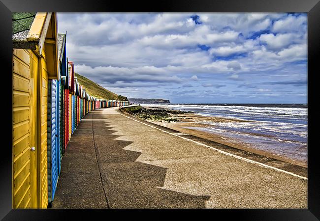 Whitby Beach Huts Framed Print by Northeast Images