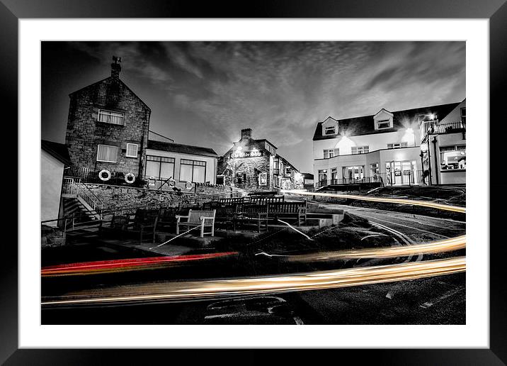 seahouses light trails Framed Mounted Print by Northeast Images