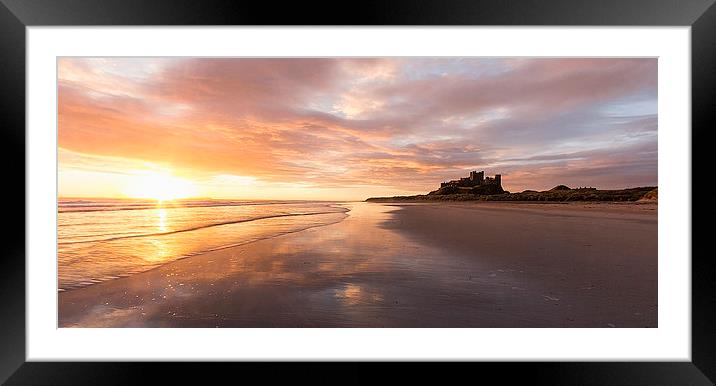 Bamburgh Castle Panaramic Framed Mounted Print by Northeast Images