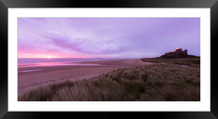 Bamburgh Sunrise Panaramic Framed Mounted Print by Northeast Images