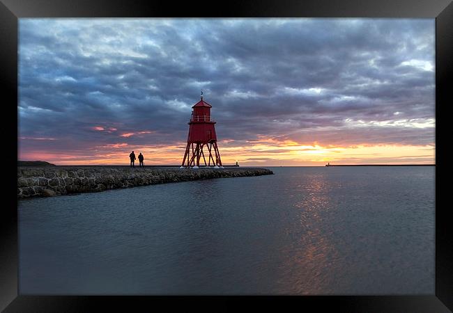  south shields groyne Framed Print by Northeast Images