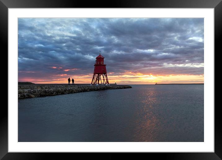  south shields groyne Framed Mounted Print by Northeast Images