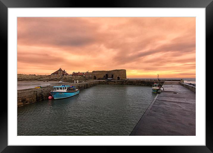  Beadnell Sunset Framed Mounted Print by Northeast Images