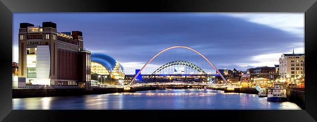  Newcastle Quayside Panoramic Framed Print by Northeast Images