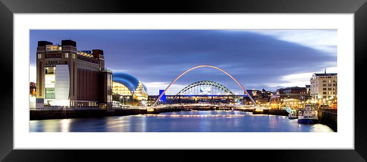  Newcastle Quayside Panoramic Framed Mounted Print by Northeast Images