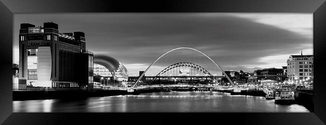  Newcastle Quayside Panoramic Framed Print by Northeast Images