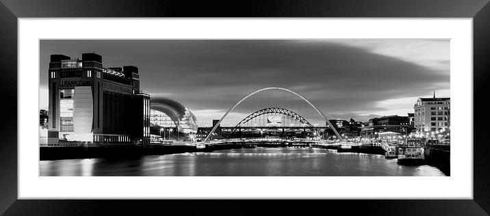  Newcastle Quayside Panoramic Framed Mounted Print by Northeast Images