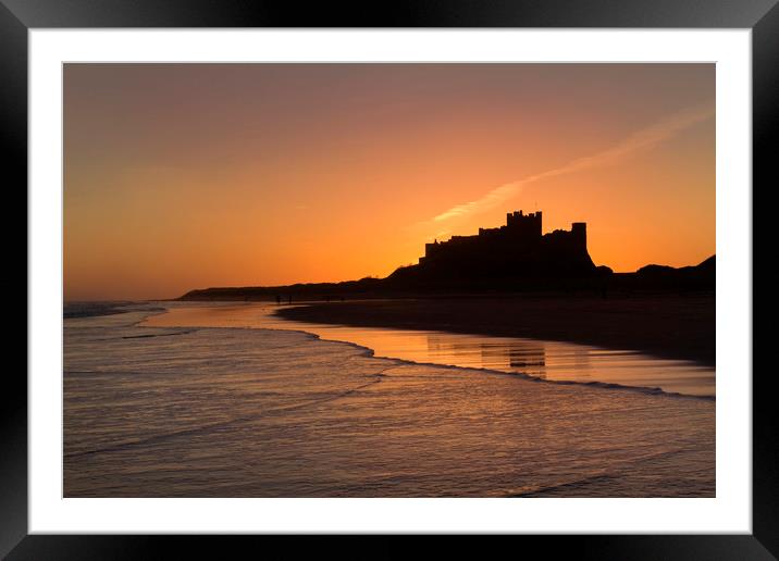 Bamburgh Castle Sunrise Framed Mounted Print by Northeast Images