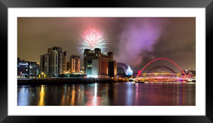 Newcastle Quayside Panorama Framed Mounted Print by Northeast Images