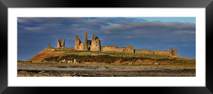 Dunstanburgh Panoramic Framed Mounted Print by Northeast Images