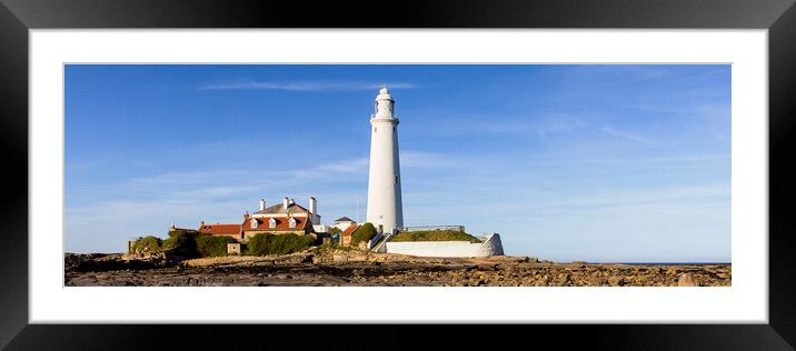 St. Mary's Lighthouse Framed Mounted Print by Northeast Images