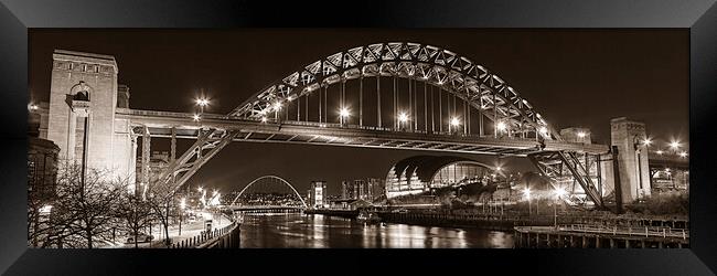 Tyne Bridge mono Framed Print by Northeast Images