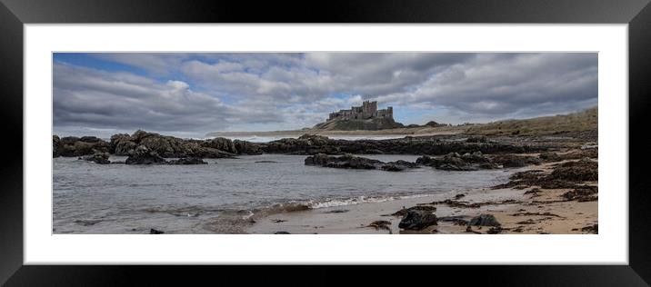 Bamburgh Panoramic  Framed Mounted Print by Northeast Images