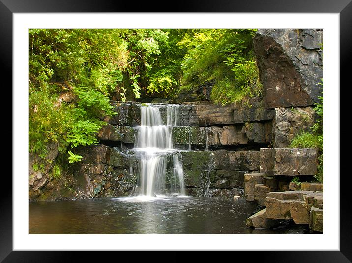Bowlees Waterfall Framed Mounted Print by Trevor Kersley RIP