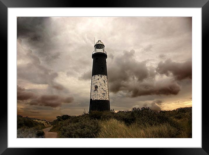 The Old Lighthouse - Spurn Point Framed Mounted Print by Trevor Kersley RIP