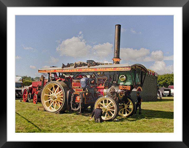 Showman's Steam Traction Engine Framed Mounted Print by Trevor Kersley RIP