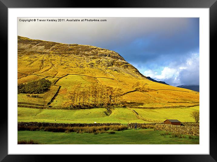 The Hill - Wasdale Framed Mounted Print by Trevor Kersley RIP