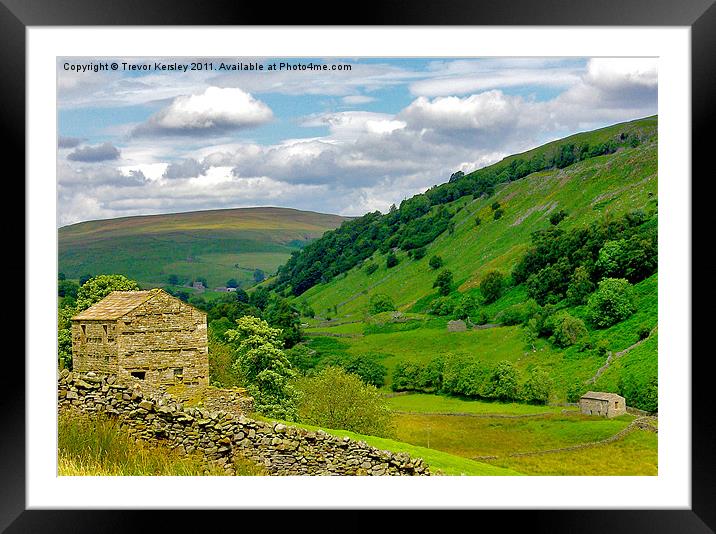 Stone Barns - Yorkshire Dales Framed Mounted Print by Trevor Kersley RIP