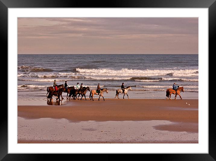 Exercise on the Beach Framed Mounted Print by Trevor Kersley RIP