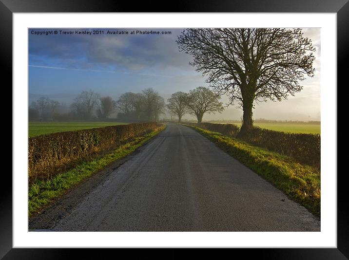 Misty Country Road Framed Mounted Print by Trevor Kersley RIP