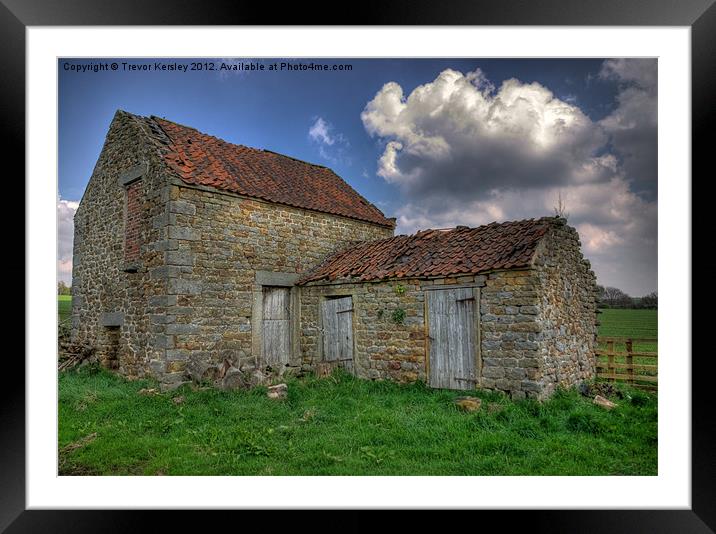 Old Stone Barn at Lastingham Framed Mounted Print by Trevor Kersley RIP