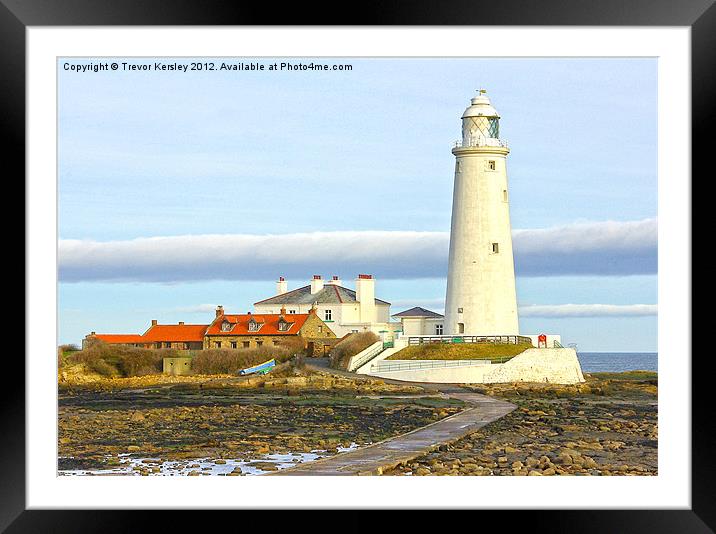 St Mary's Lighthouse Framed Mounted Print by Trevor Kersley RIP