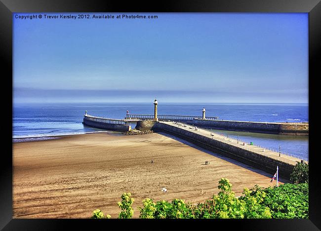 Whitby Harbour View Framed Print by Trevor Kersley RIP