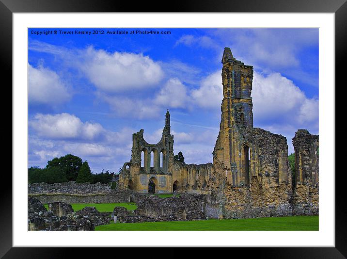 Byland Abbey Framed Mounted Print by Trevor Kersley RIP