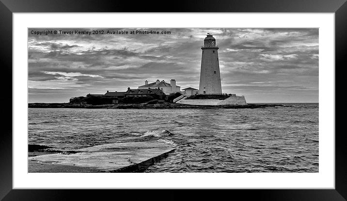 St Mary's Lighthouse Framed Mounted Print by Trevor Kersley RIP