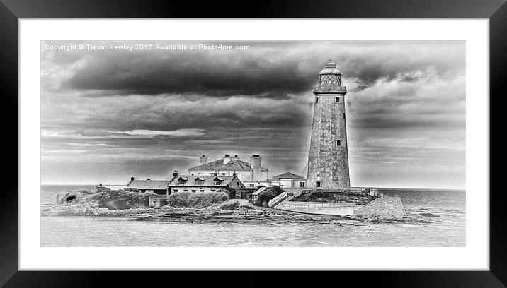 St Marys Lighthouse Framed Mounted Print by Trevor Kersley RIP