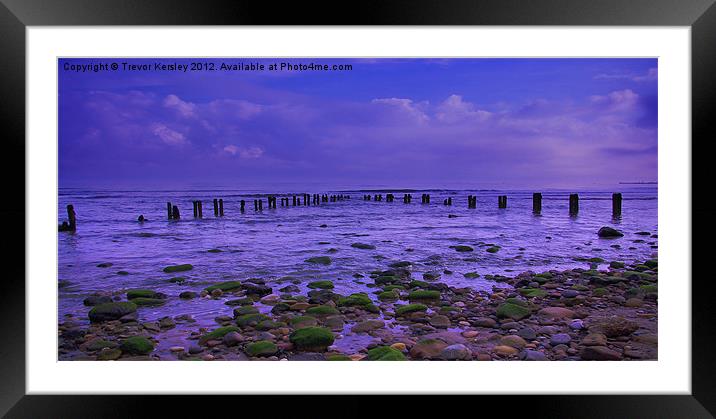 The Sea Defence Framed Mounted Print by Trevor Kersley RIP
